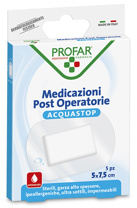 Acquastop medicazione post operatoria 5x7,5 cm profar med 5pezzi - Acquastop medicazione post operatoria 5x7,5 cm profar med 5pezzi