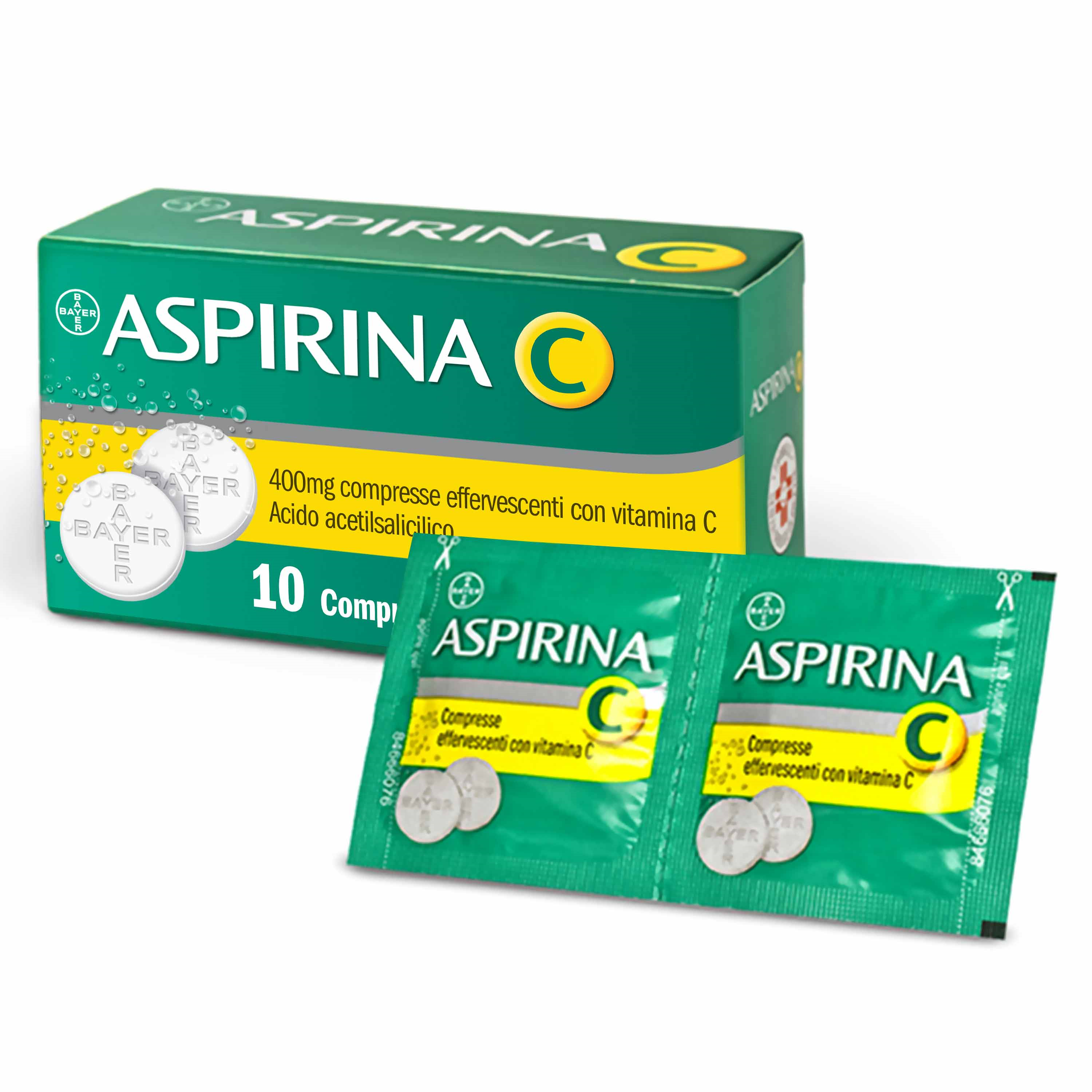 Aspirina c*10 cpr eff 400 mg + 240 mg con vitamina c - Aspirina c*10 cpr eff 400 mg + 240 mg con vitamina c