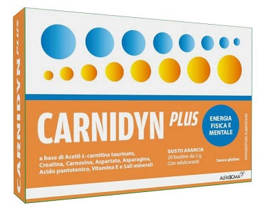 Carnidyn plus 20 bustine da 5 g gusto arancia - Carnidyn plus 20 bustine da 5 g gusto arancia