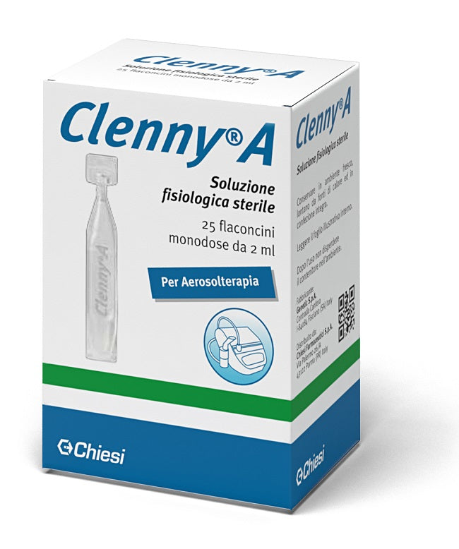 Clenny a soluzione fisiologica sterile per aerosolterapia 25flaconcini monodose da 2 ml - Clenny a soluzione fisiologica sterile per aerosolterapia 25flaconcini monodose da 2 ml