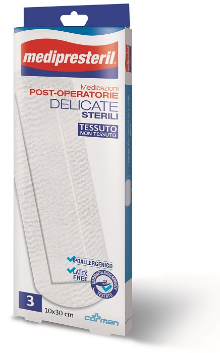 Medicazione post operatoria medipreseteril delicata tnt 10x30cm 3 pezzi - Medicazione post operatoria medipreseteril delicata tnt 10x30cm 3 pezzi