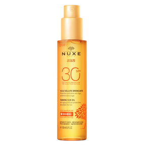 NUXE Sun Olio Solare Abbronzante Alta Protezione SPF30 Viso e Corpo 150 ml