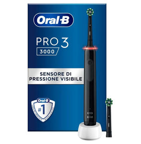 Oral-b pro 3 black spazzolino elettrico + 2 refill