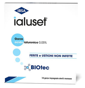 Garza impregnata ialuset ferite e ustioni non infette 10x10cm 10 pezzi