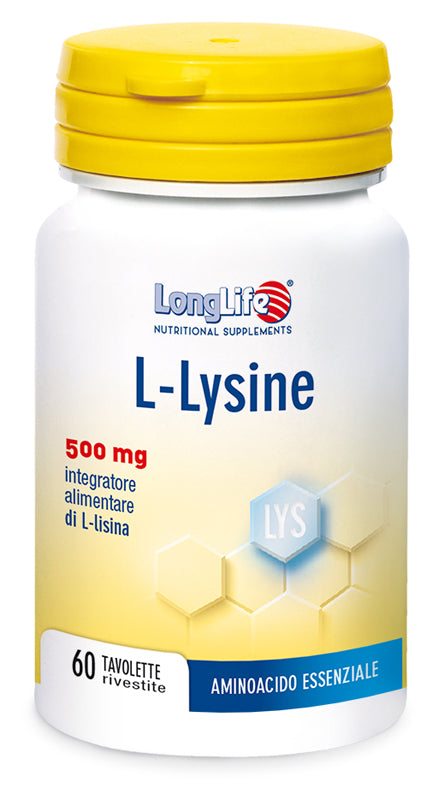 Longlife l-lysine 500mg 60 tavolette rivestite da 860 mg - Longlife l-lysine 500mg 60 tavolette rivestite da 860 mg