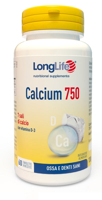 Longlife calcium 750 60 tavolette rivestite senza glutine - Longlife calcium 750 60 tavolette rivestite senza glutine