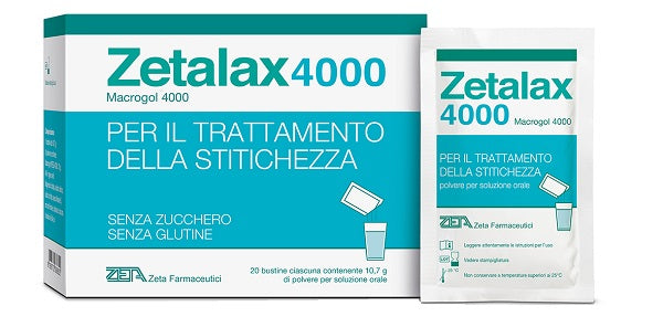 Zetalax 4000 20 bustine da 10,7 g senza zucchero senza glutine - Zetalax 4000 20 bustine da 10,7 g senza zucchero senza glutine