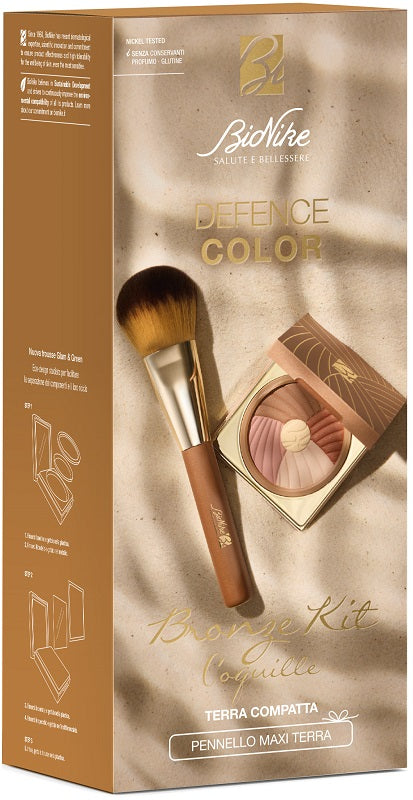 BioNike Defence Color Bronze Kit 2025 Terra Compatta 211 Coquille + Pennello Maxi Terra - BioNike Defence Color Bronze Kit 2025 Terra Compatta 211 Coquille + Pennello Maxi Terra