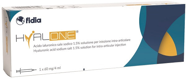 Siringa intra-articolare hyalone acido ialuronico 1,5% 60 mg4 ml 1 pezzo - Siringa intra-articolare hyalone acido ialuronico 1,5% 60 mg4 ml 1 pezzo