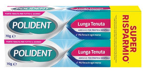 Adesivo protesi dentali polident lunga tenuta 2 tubetti x 70g