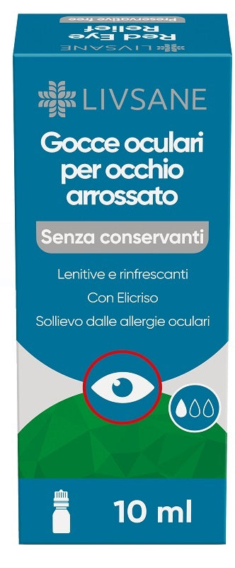 Gocce oculari occhio arrossato livsane 10 ml senza conservanti - Gocce oculari occhio arrossato livsane 10 ml senza conservanti