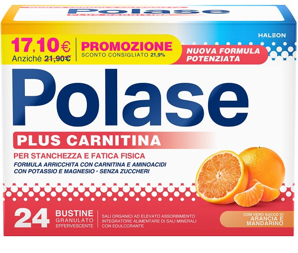 Polase plus carnitina promo 24 bustine granulato effervescente da 6,8 g - Polase plus carnitina promo 24 bustine granulato effervescente da 6,8 g
