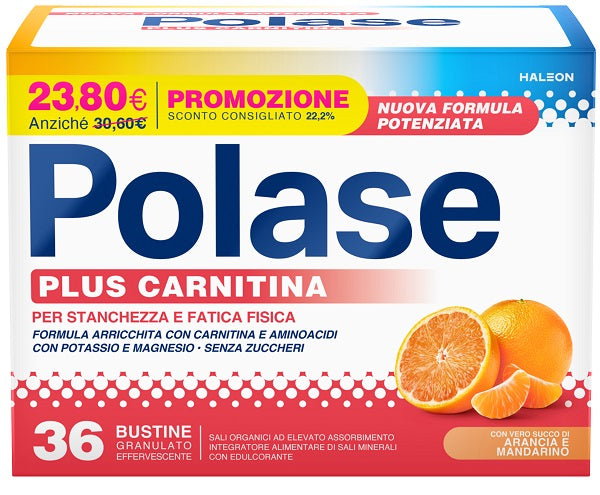 Polase plus carnitina promo 36 bustine granulato effervescente da 6,8 g - Polase plus carnitina promo 36 bustine granulato effervescente da 6,8 g