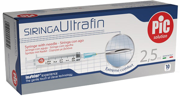 Siringa ultrafin 2,5 ml gauge 23 1/4 10 pezzi - Siringa ultrafin 2,5 ml gauge 23 1/4 10 pezzi