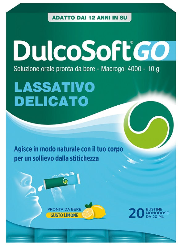 Dulcosoft go 20 bustine da 20 ml gusto limone senza zuccherosenza glutine senza lattosio - Dulcosoft go 20 bustine da 20 ml gusto limone senza zuccherosenza glutine senza lattosio