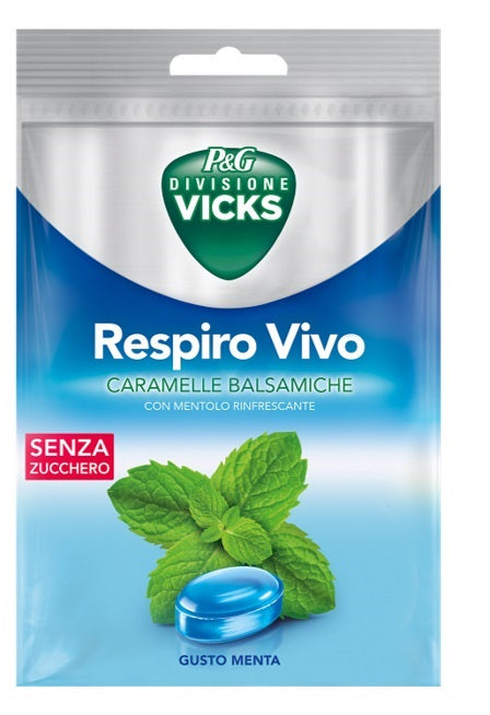 Vicks respiro vivo caramelle balsamiche menta 72 g con edulcoranti - Vicks respiro vivo caramelle balsamiche menta 72 g con edulcoranti