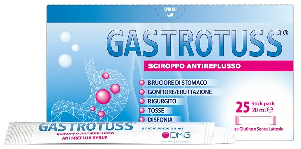 Gastrotuss sciroppo antireflusso 25 stick pack da 20 ml - Gastrotuss sciroppo antireflusso 25 stick pack da 20 ml
