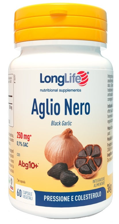 Longlife aglio nero 0,5% sac 60 capsule vegetali senza glutine - Longlife aglio nero 0,5% sac 60 capsule vegetali senza glutine