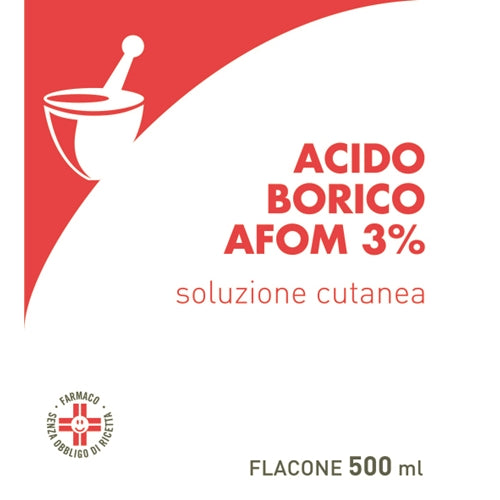 Acido borico (afom)*soluz u.e. 500 ml 3% - Acido borico (afom)*soluz u.e. 500 ml 3%