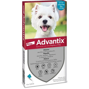 Advantix Spot On Per Cani da 4 a 10 Kg  -  4 Pipette da 1 ml