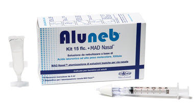 Aluneb kit soluzione isotonica 15 flaconcini da 4 ml + mad nasal atomizzatore - Aluneb kit soluzione isotonica 15 flaconcini da 4 ml + mad nasal atomizzatore