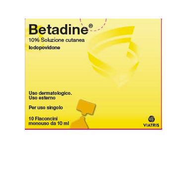 Betadine*soluz cutanea 10 flaconcini monouso 10 ml 10% - Betadine*soluz cutanea 10 flaconcini monouso 10 ml 10%