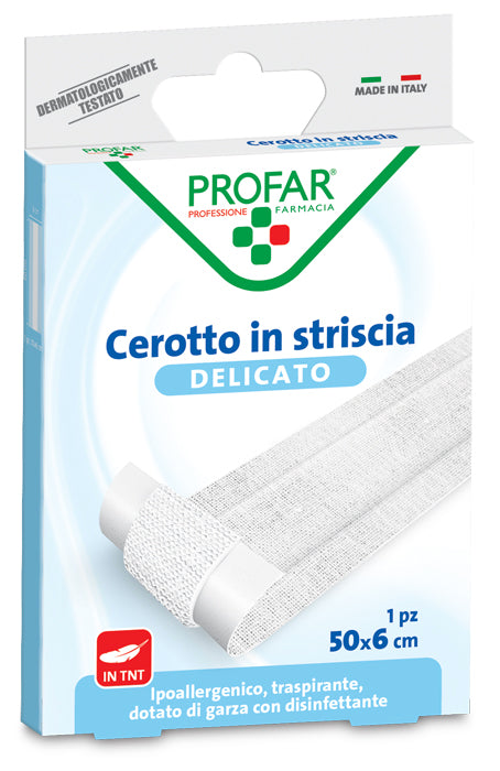 Cerotto tessuto non tessuto delicato 1 striscia 50x6 cm profar - Cerotto tessuto non tessuto delicato 1 striscia 50x6 cm profar