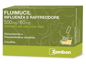 Fluimucil influenza e raffreddore*orale 8 bustine 500 mg + 60 mg