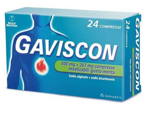 Gaviscon*24 cpr mast 500 mg + 267 mg menta