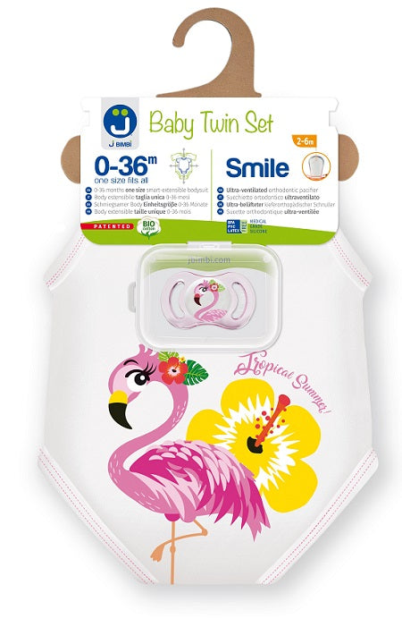 Jbimbi baby twins set summer 2-6 mesi fenicottero - Jbimbi baby twins set summer 2-6 mesi fenicottero