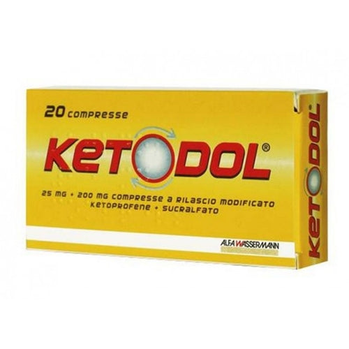 Ketodol*20 cpr 25 mg + 200 mg - Ketodol*20 cpr 25 mg + 200 mg