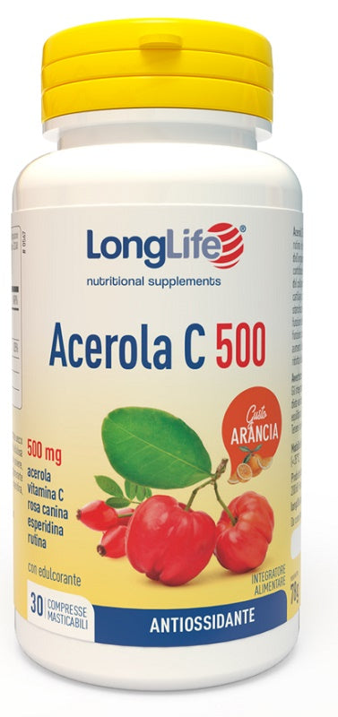 Longlife acerola c500 arancia 30 compresse - Longlife acerola c500 arancia 30 compresse