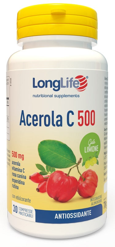 Longlife acerola c500 limone 30 compresse - Longlife acerola c500 limone 30 compresse