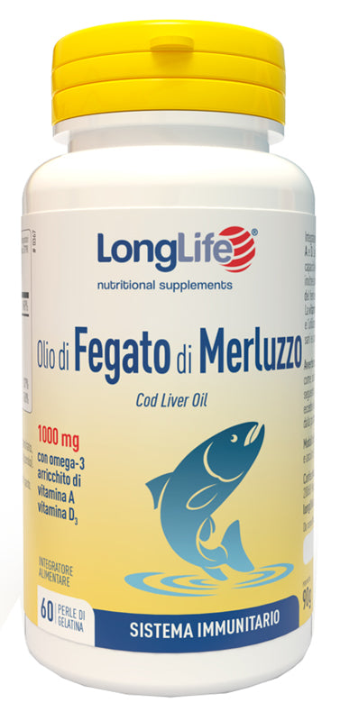 Longlife olio fegato merluzzo 1000 mg 60 perle - Longlife olio fegato merluzzo 1000 mg 60 perle