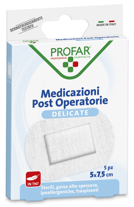 Medicazione post operatoria sterile garza antiaderente 5x7,5cm 5 pezzi profar - Medicazione post operatoria sterile garza antiaderente 5x7,5cm 5 pezzi profar