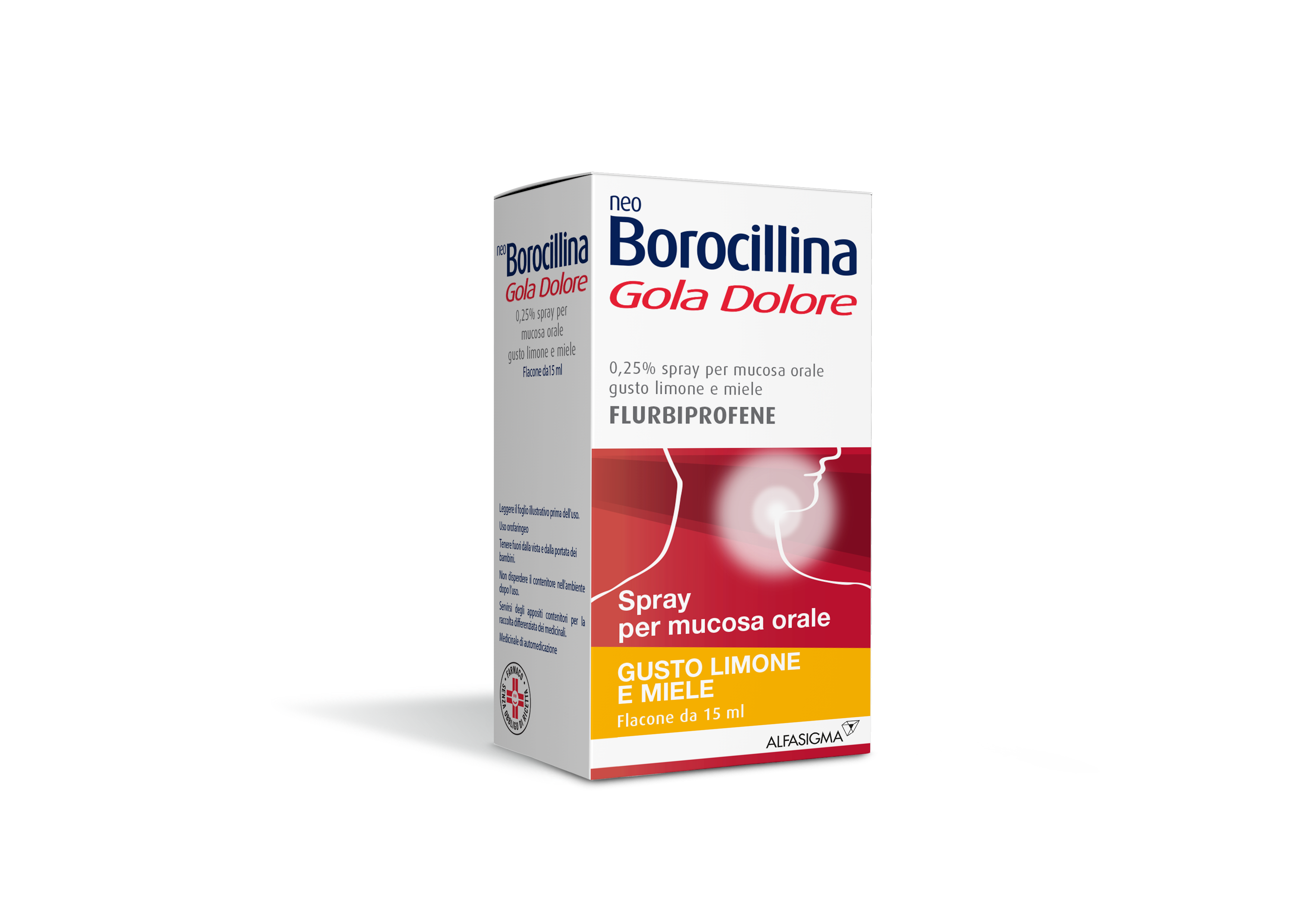 Neoborocillina gola dolore*1 flaconcino spray mucosa orale 15 ml 0,25% limone e miele - Neoborocillina gola dolore*1 flaconcino spray mucosa orale 15 ml 0,25% limone e miele