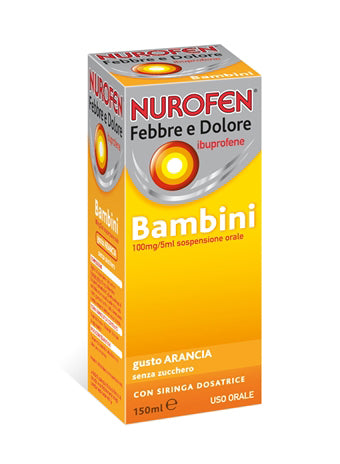 Nurofen febbre e dolore*bb orale sosp 150 ml 100 mg/5 ml arancia senza zucchero con siringa - Nurofen febbre e dolore*bb orale sosp 150 ml 100 mg/5 ml arancia senza zucchero con siringa