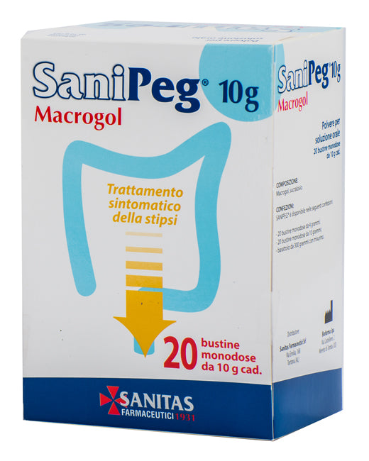 Sanipeg macrogol polvere per soluzione orale 20 buste da 10g - Sanipeg macrogol polvere per soluzione orale 20 buste da 10g