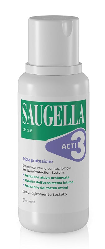 Saugella acti3 detergente intimo 250 ml - Saugella acti3 detergente intimo 250 ml