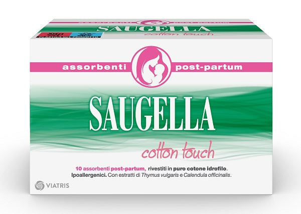 Saugella cotton touch assorbenti postpartum 10 pezzi - Saugella cotton touch assorbenti postpartum 10 pezzi