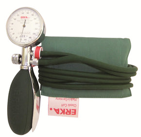 Sfigmomanometro aneroide perfect  erka scala da 300mmhg consuddivisione di 2mm  manometro di precisione in alluminio anodizzato  con monopalla incorporata  modello a 2 tubi