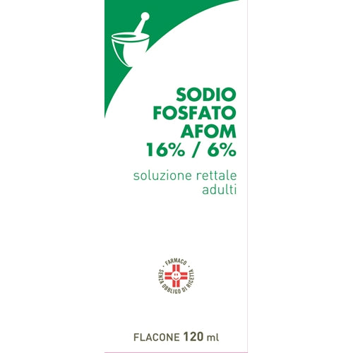 Sodio fosfato (afom)*1 flacone 120 ml 16% + 6% soluz rett con cannula preinserita - Sodio fosfato (afom)*1 flacone 120 ml 16% + 6% soluz rett con cannula preinserita