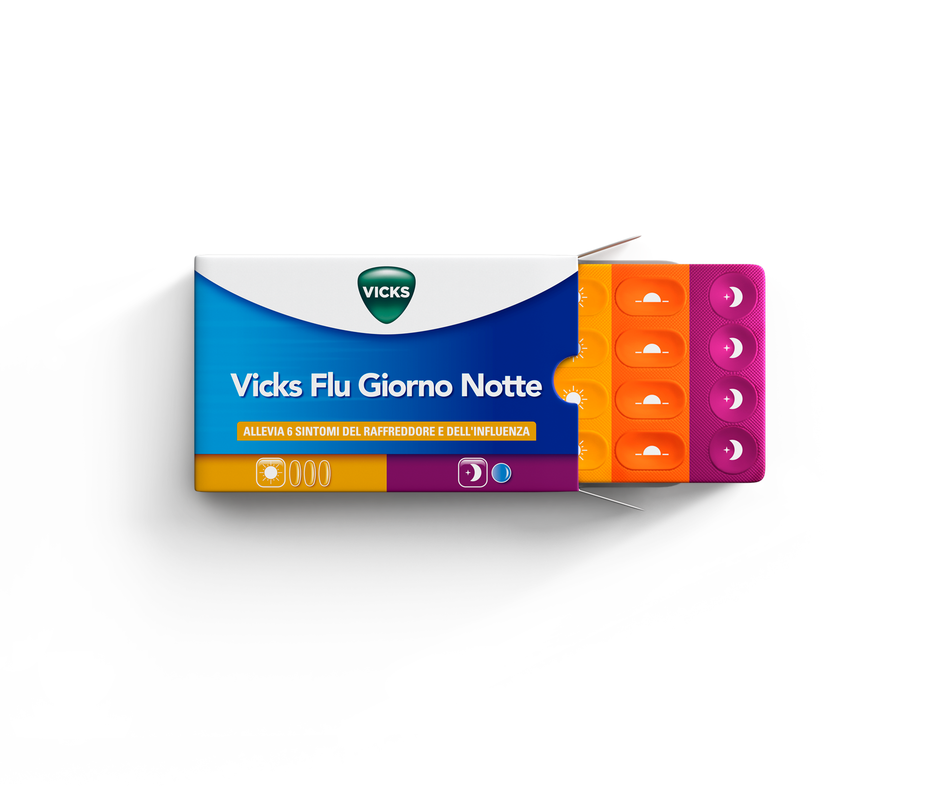 Vicks flu giorno notte*12 cpr giorno + 4 cpr notte - Vicks flu giorno notte*12 cpr giorno + 4 cpr notte