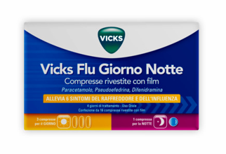 Vicks flu giorno notte*12 cpr giorno + 4 cpr notte - Vicks flu giorno notte*12 cpr giorno + 4 cpr notte