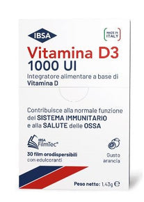 Vitamina D3 IBSA 1000 UI Integratore in 30 Film Orodispersibili