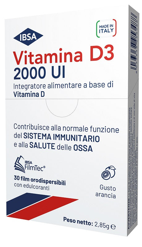 Vitamina D3 IBSA 2000 UI Integratore in 30 Film Orodispersibili