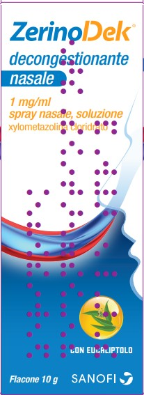 Zerinodek decongestionante nasale*spray nasale 10 ml 0,1% - Zerinodek decongestionante nasale*spray nasale 10 ml 0,1%